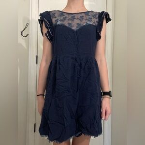 Navy blue midi dress